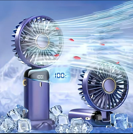 🌀 Mini Ventilateur de Poche Ultra-Frais – Écran Digital & Batterie Puissante 🔋❄️
